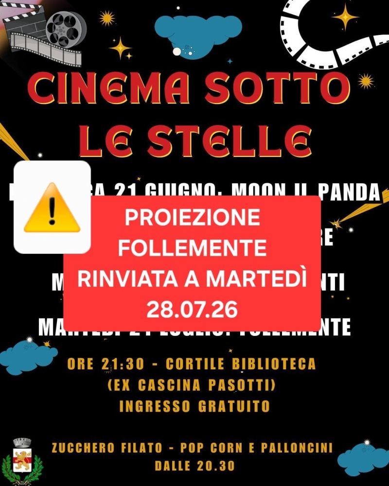 Cinema sotto le Stelle presso la Biblioteca Comunale